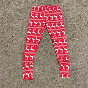 Festive Red Reindeer Leggings